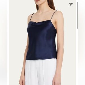 Alice and Olivia Harmon Drapey Slip Tank Navy Size L